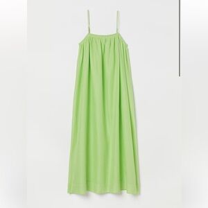 ✨H&M VOLUMINOUS LINEN-BLEND DRESS LIME GREEN✨